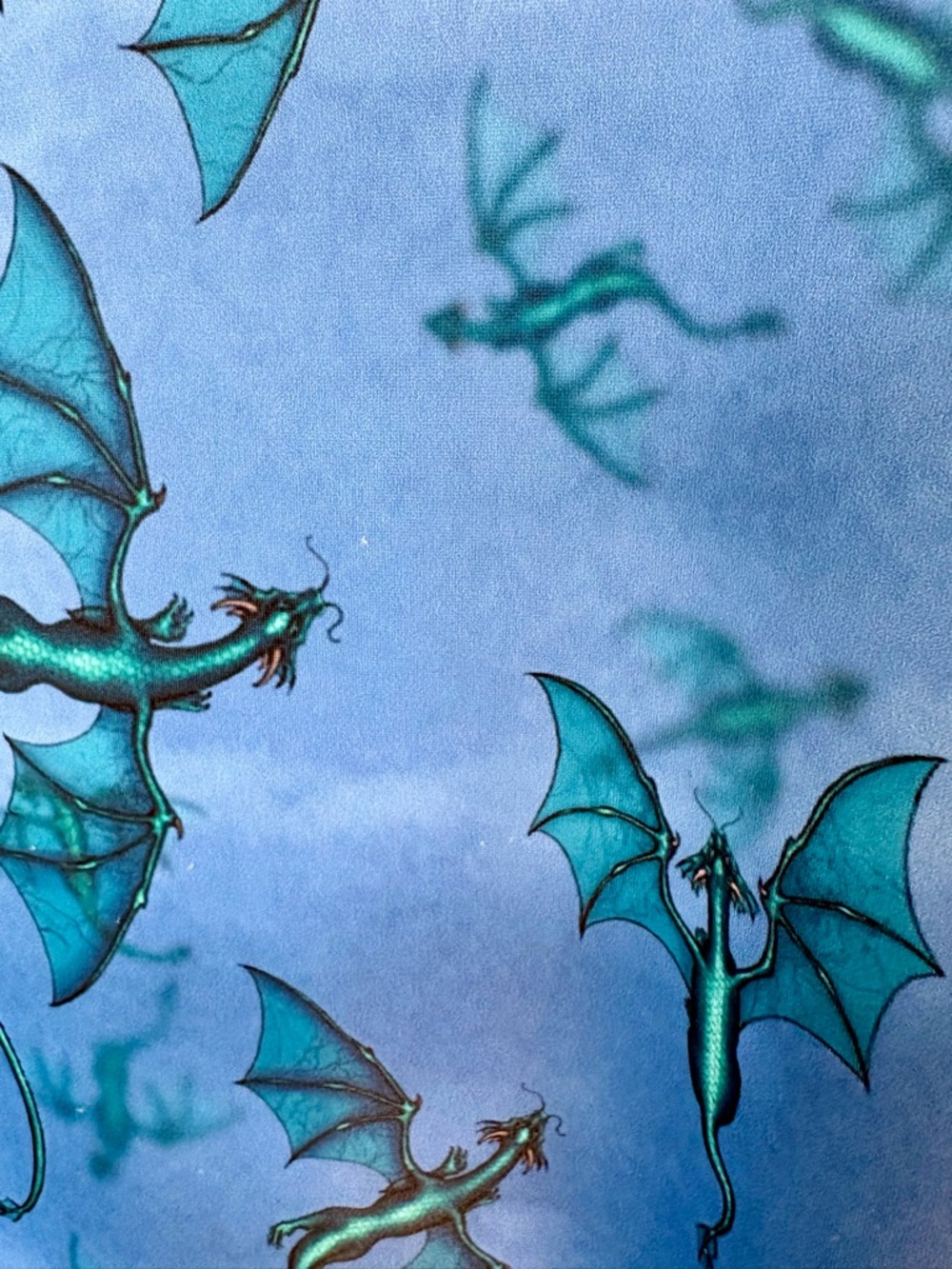 RARE | BlackMilk | Blue Ice Dragon Print Skater Dress | Pockets | Medium - Picture 5 of 11